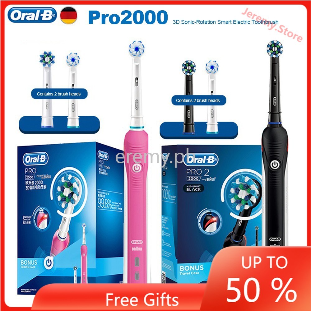 Oral-B PRO 2000 Electric Rechargeable Toothbrush With One Cross Action ...