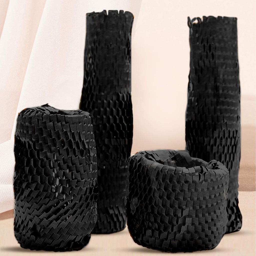 9/50 Meters Honeycomb BLACK Paper Wrapper & White Interleaf Paper ...
