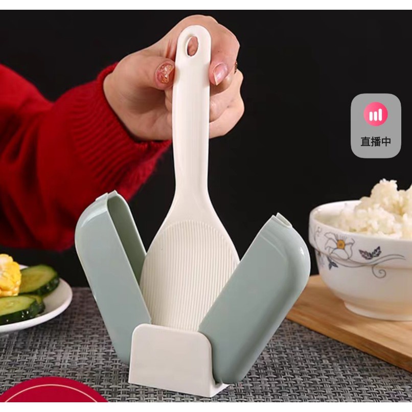 Rice Scoop Holder Standing Tablespoons Dust Box Detachable Automatic ...