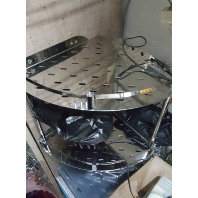 Stacking Corner Rack Stainles 24x24cm Plate Model | Shopee Philippines