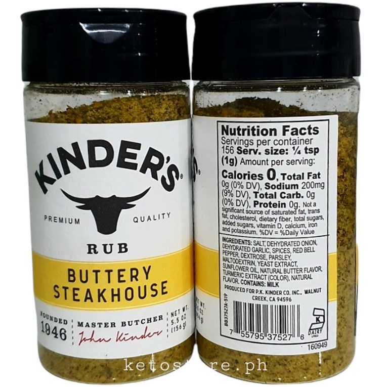 KINDER'S Rub Buttery Steakhouse 156g Shopee Philippines