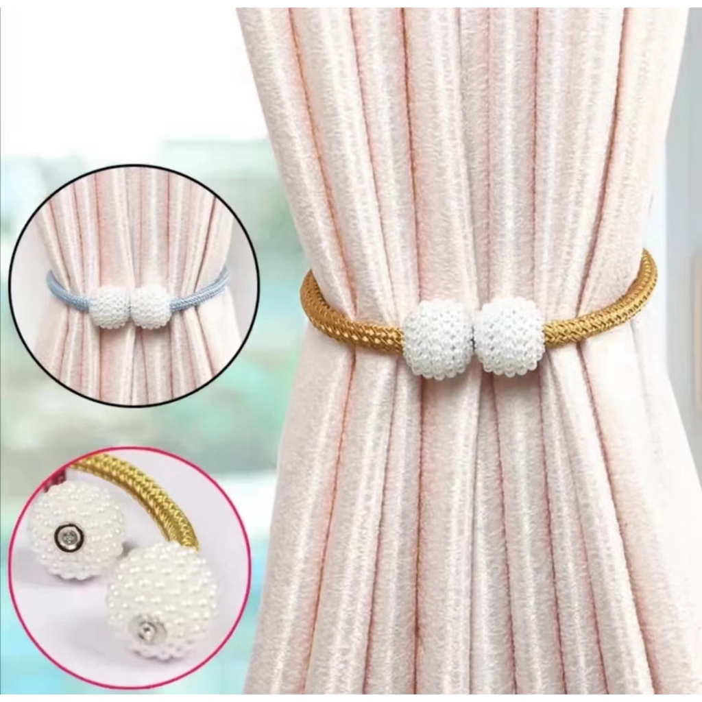 Tieback New Pearl Beads Magnetic Curtain Tieback 1PC Home Decoration |  Shopee Philippines