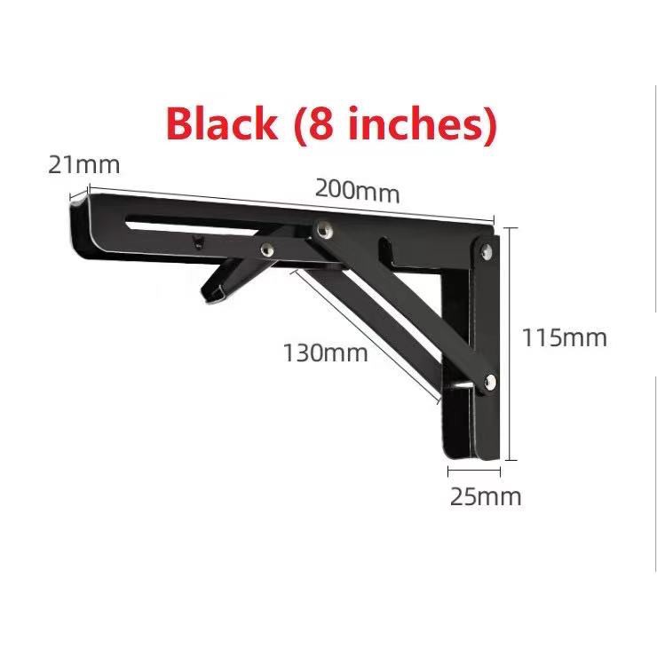 2PCS 8 Inch Stainless Steel Foldable Bracket Wall Mount Table Bracket DIY Home Table Shelf