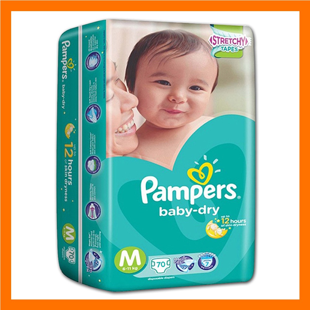 Pampers Babydry Diaper 70's Medium | Shopee Philippines