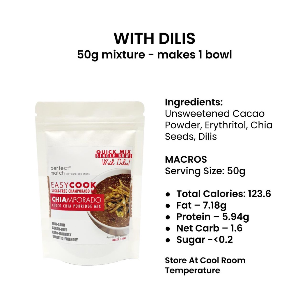 Chia Champorado / Choco Chia Porrige Mix Low Carb / Keto / Sugar Free