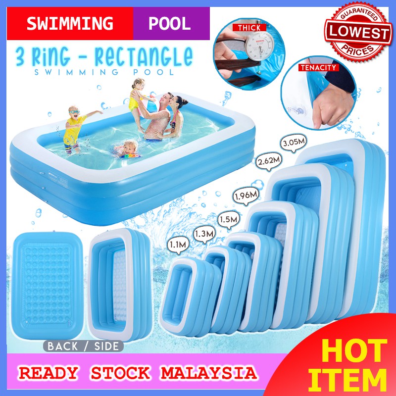 RETRO 3 Rings Inflatable Swimming Pool Kids Baby Children Swim Pool ...