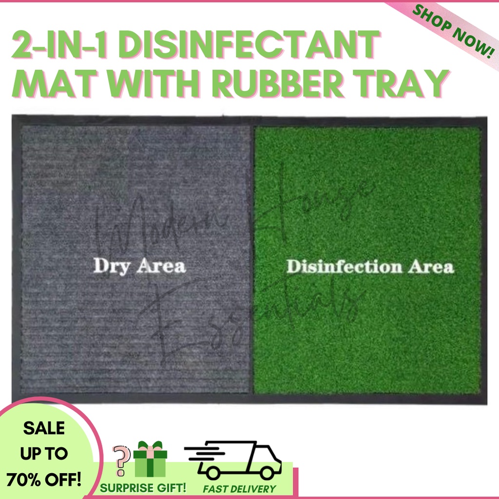 MODERN HOUSE 2in1 Disinfectant Mat with Rubber Tray. Foot Mat