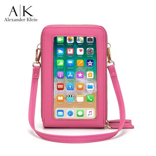 Purse with see discount through phone pocket