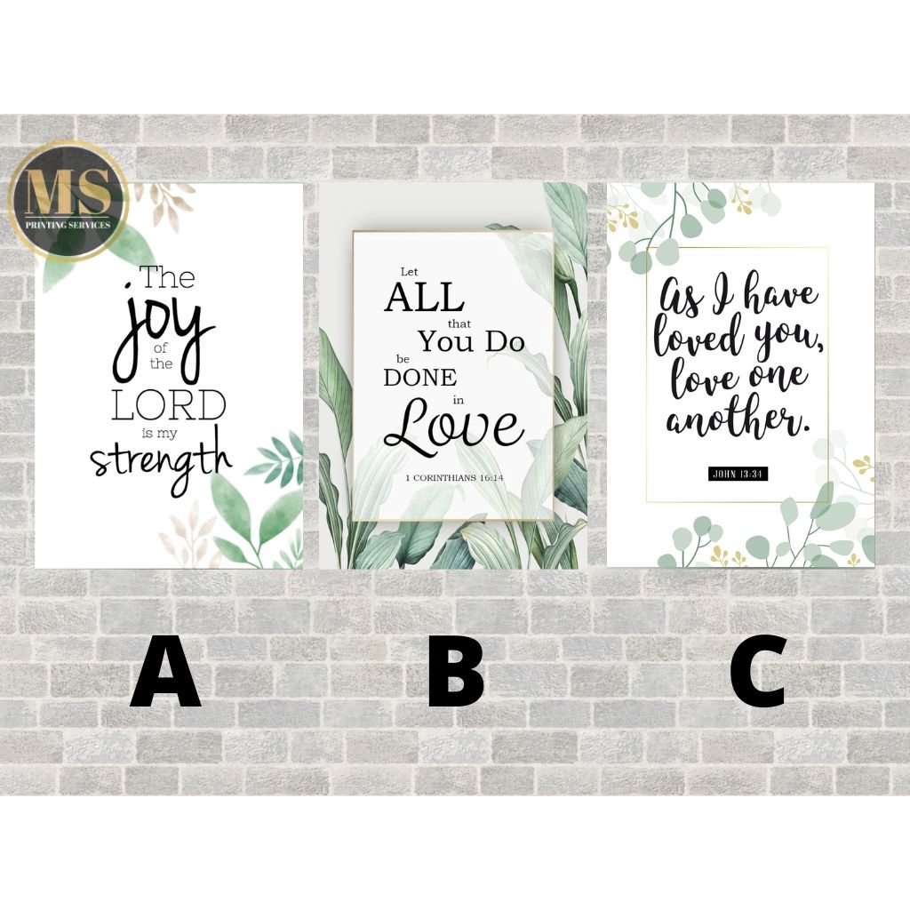 Laminated Home Wall Decor Bible Verse (A4 Size) Shopee Philippines