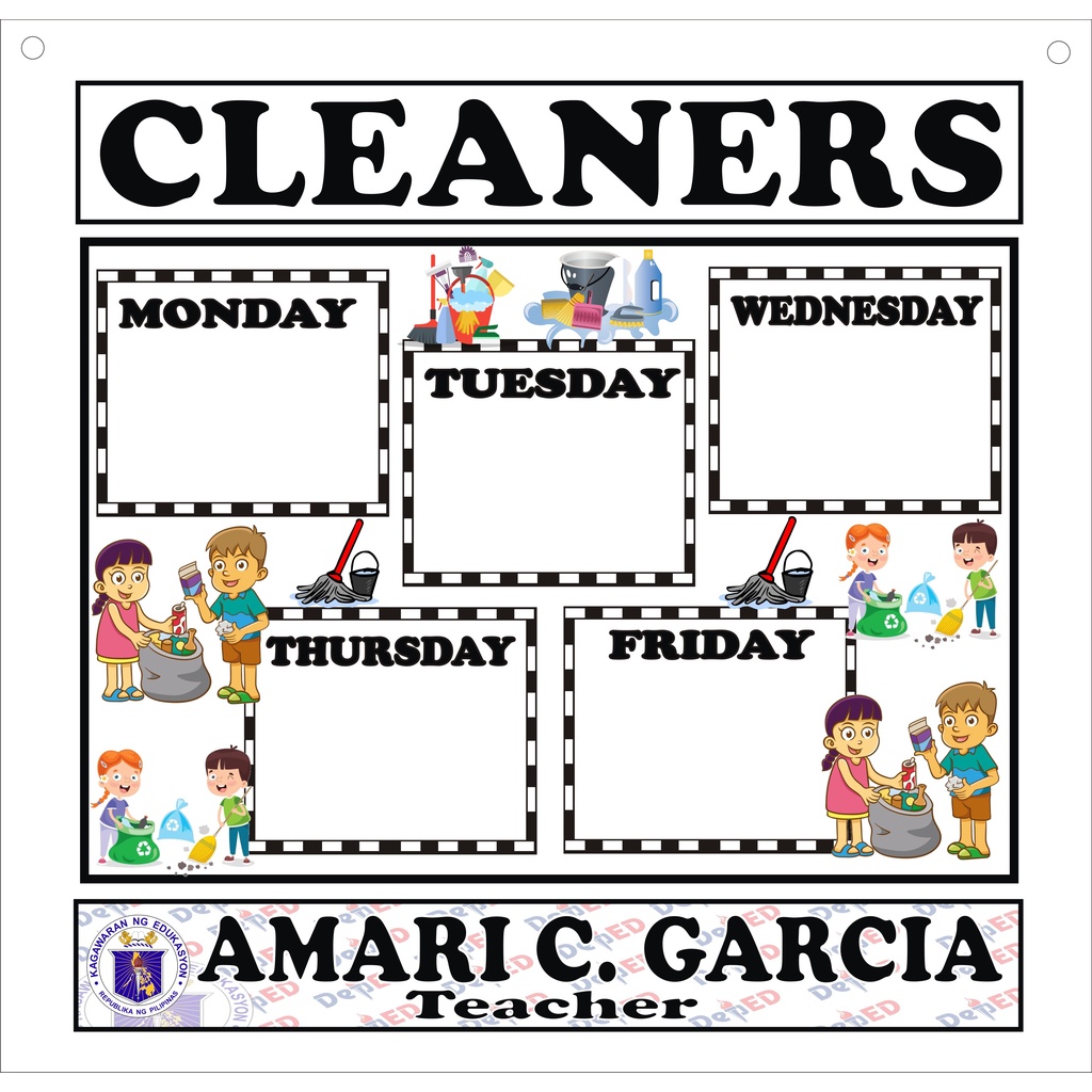 Attendance chart word wall chart cleaners chart customized shopee