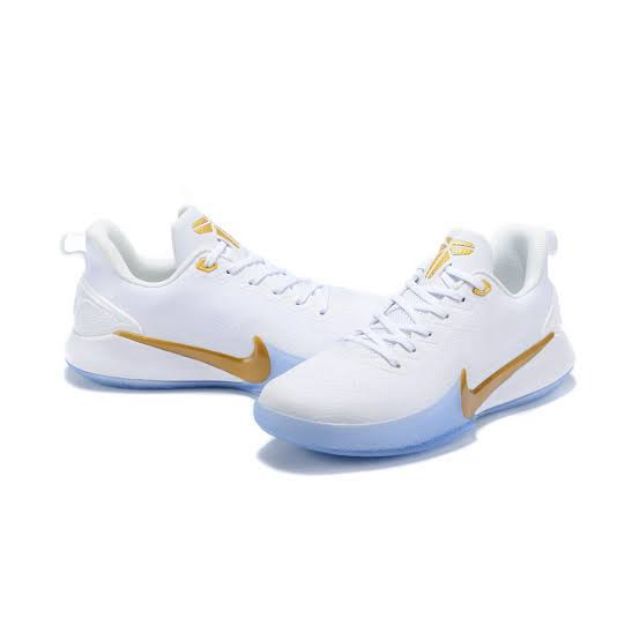 Kobe bryant shoes white clearance and gold