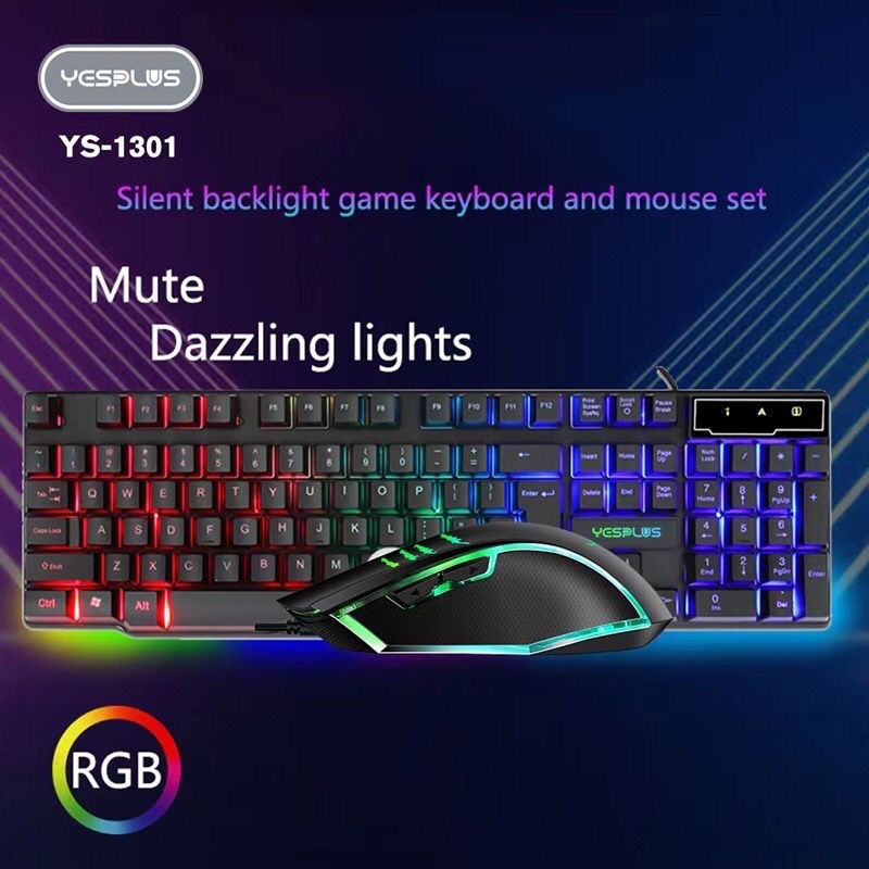 Yesplus Gaming Combo Silent Backlight Game Keyboard and Mouse Set Ys ...