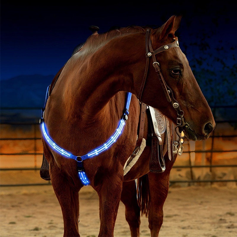 LED Horse Harness Breastplate Nylon Webbing Night Visible Horse Riding ...