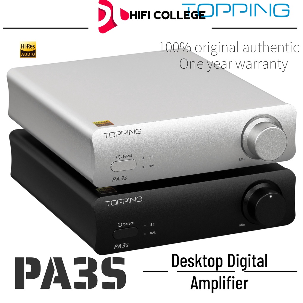 TOPPING PA3S Power Amplifier 2xMA12070 Fully Balanced Class D Amplifier ...