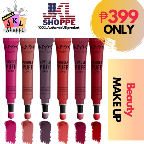NYX Professional Makeup Powder Puff Lippie Powder Lip Cream Shopee