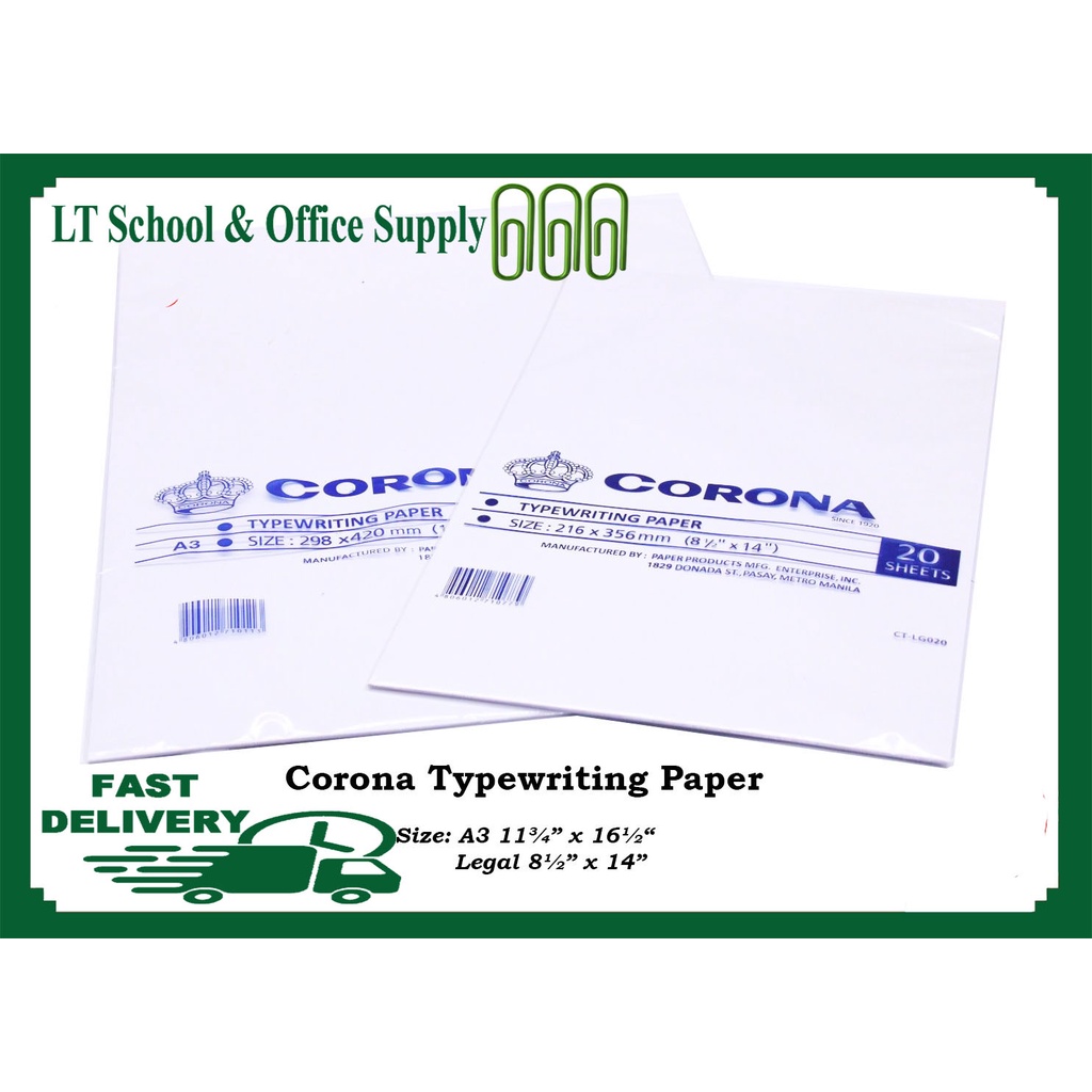 Corona Typewriting paper 20sheets | Shopee Philippines
