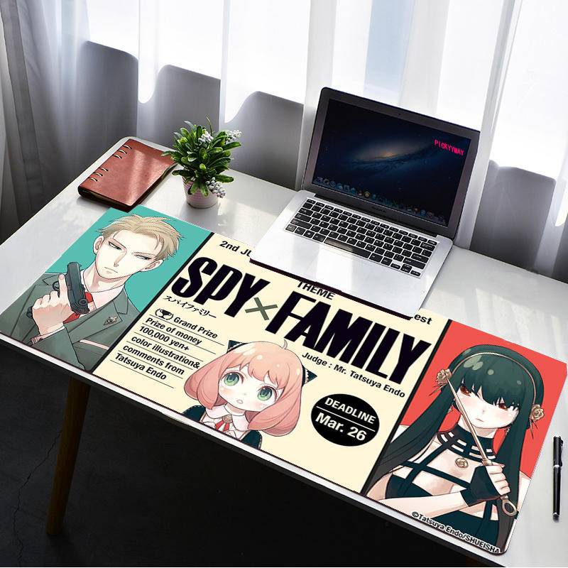 Spy x family table mats personalized fabric mouse pad kwaii carpet desk