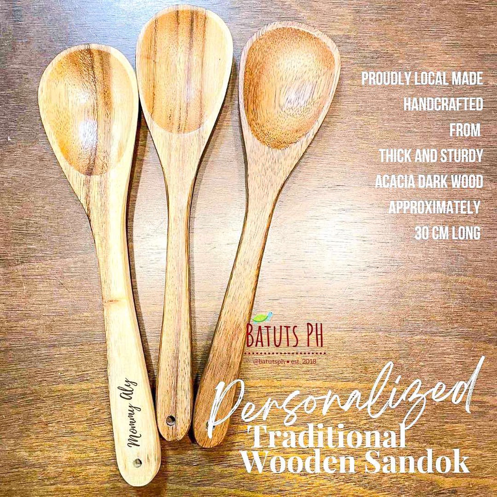 BatutsPh - Laser Engraved Wooden Ladle - Traditional Wooden Sandok ...