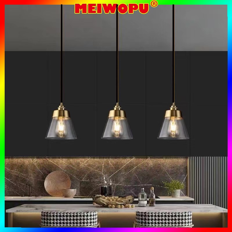 Brass Glass Retro Pendant Light Chandelier Luxury Dinning Living Room  Droplight Hanging Lamp