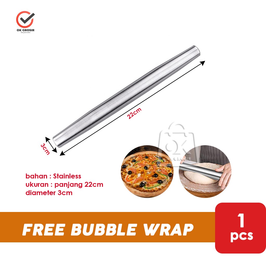 Stainless Rolling Pin/Cake & Cookies Dough Grinder (1pcs) Shopee Philippines