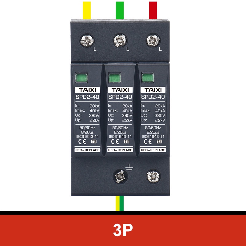 AC SPD Surge Protector Switch Photovoltaic MCB AC 275V/385V SPD 2P/3P ...