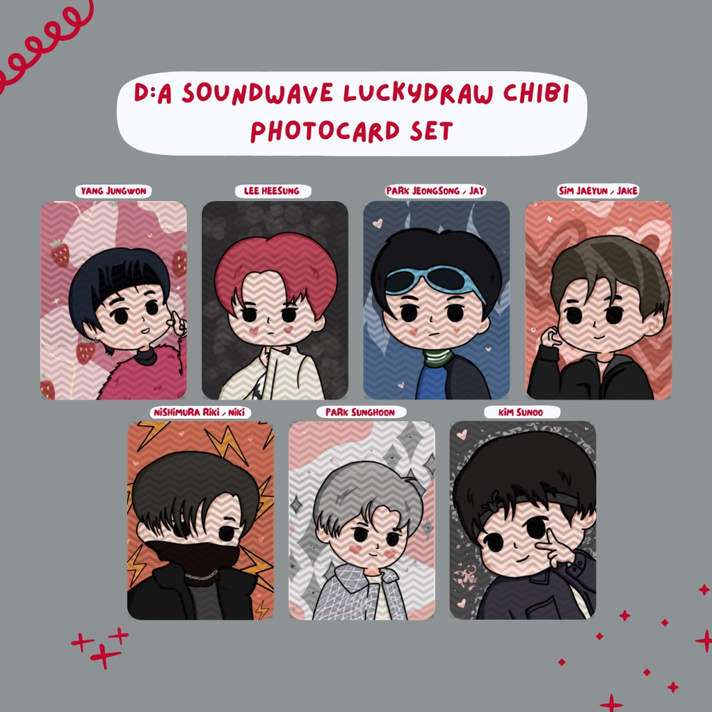 Enhypen D:A Soundwave Luckdraw OT7 Chibi Photocard Set | Shopee Philippines