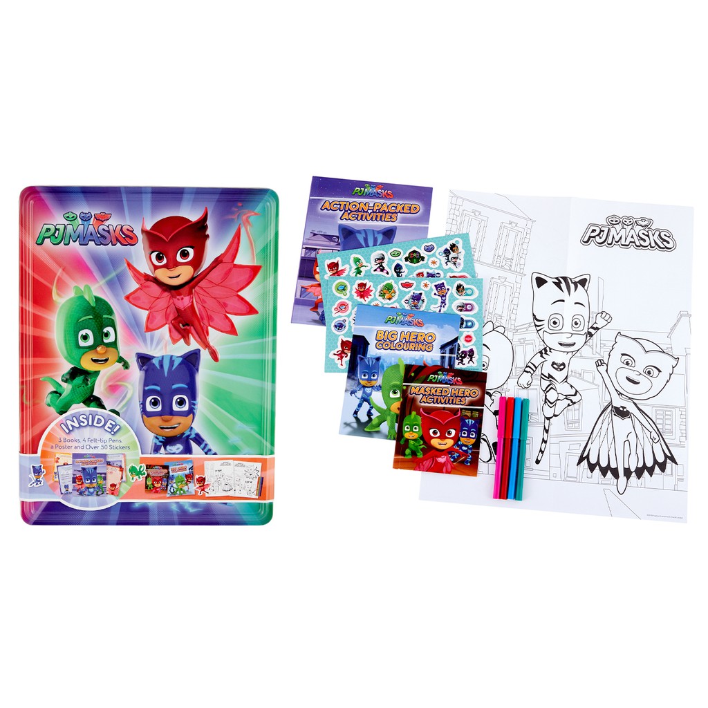 PJ Masks & Cars Happy Tin Activity Book - Drawing Supplies | Shopee ...