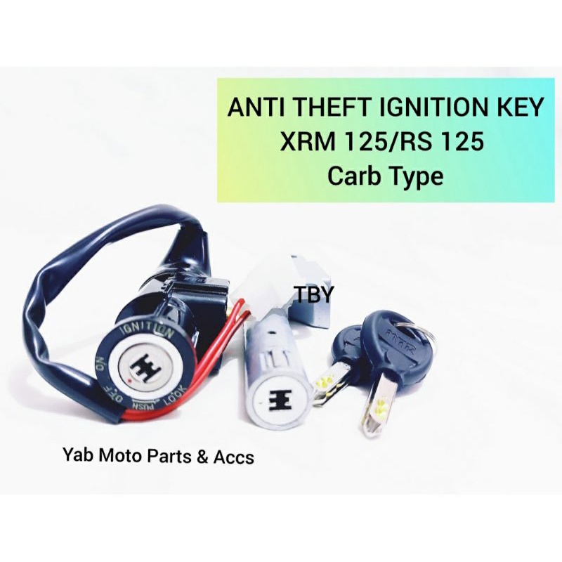 XRM 125 CARB or RS 125 CARB ANTI THEFT IGNITION SWITCH KEY SET Shopee