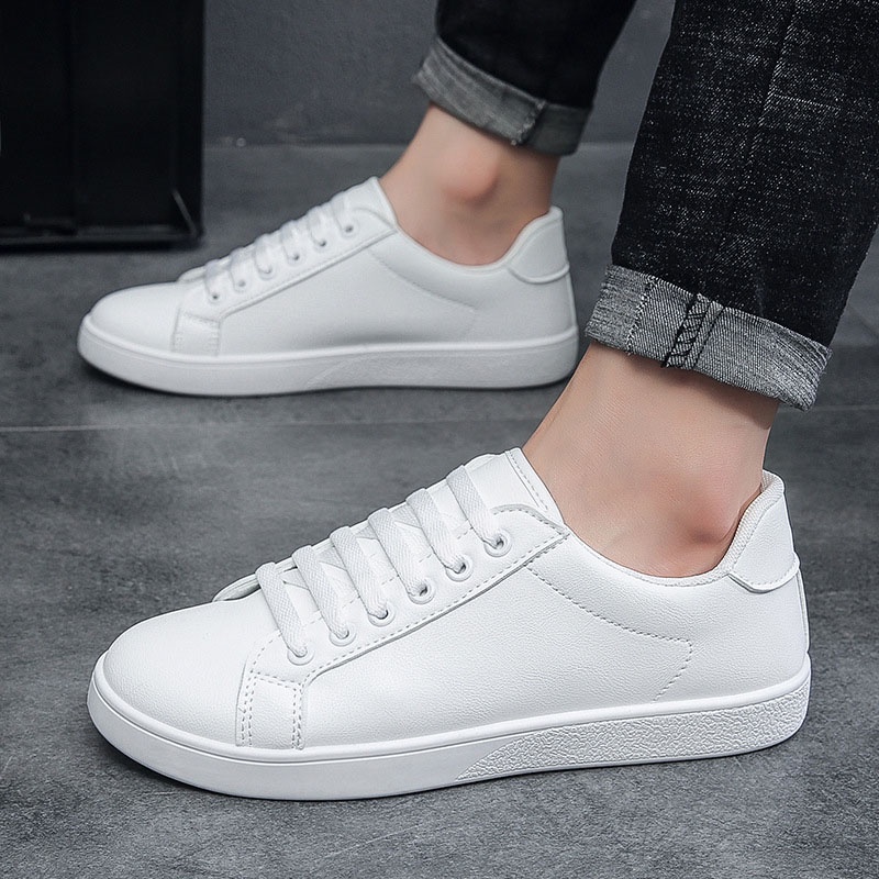IELGY Korean Style Men's Casual Sneakers Lace Up Solid Color | Shopee ...