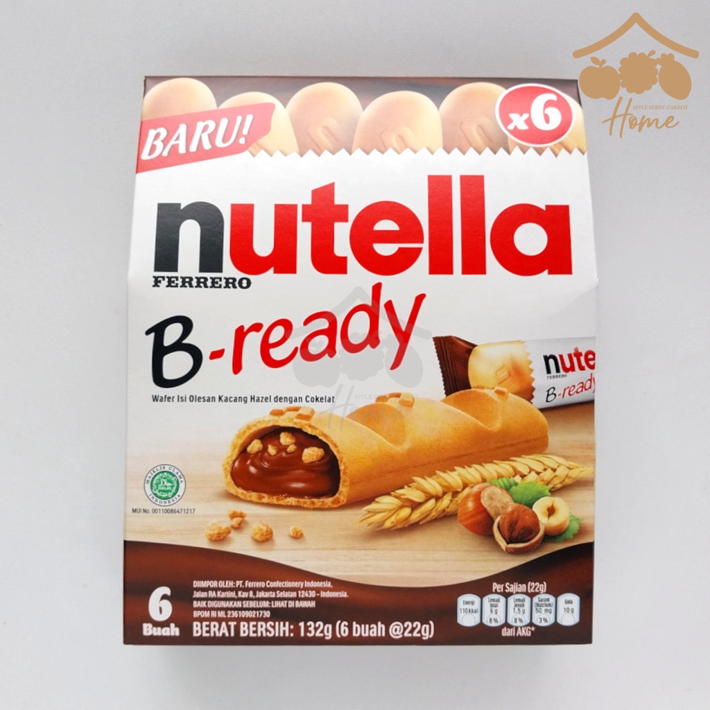 Nutella B-ready Contents 6pcs 132gr Ferrero Nutela Bready B Ready Wafer ...