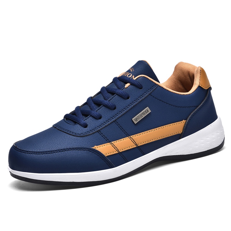 MR.BINBEITIME Men's Leather Casual Sneakers Sports Running Shoes ...