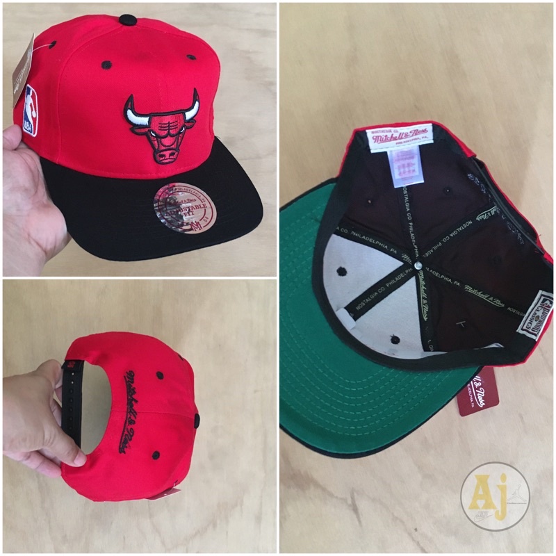 READY Stock】✲chicago bulls adjustable snapback cap mitchell and