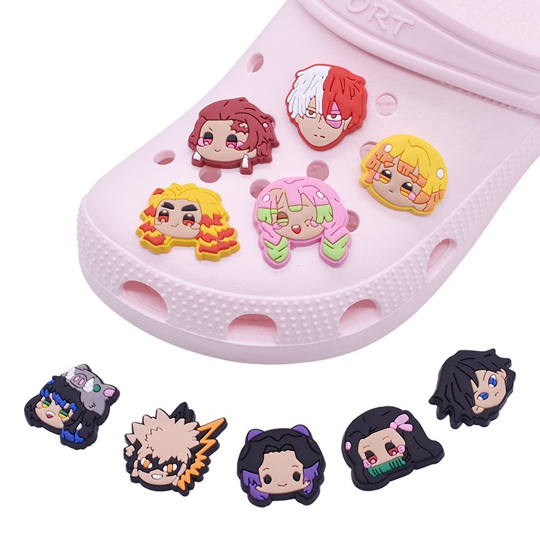 Crocs Jibbitz Pins Demon Slayer Diy Shoes Charm Button Shopee Philippines