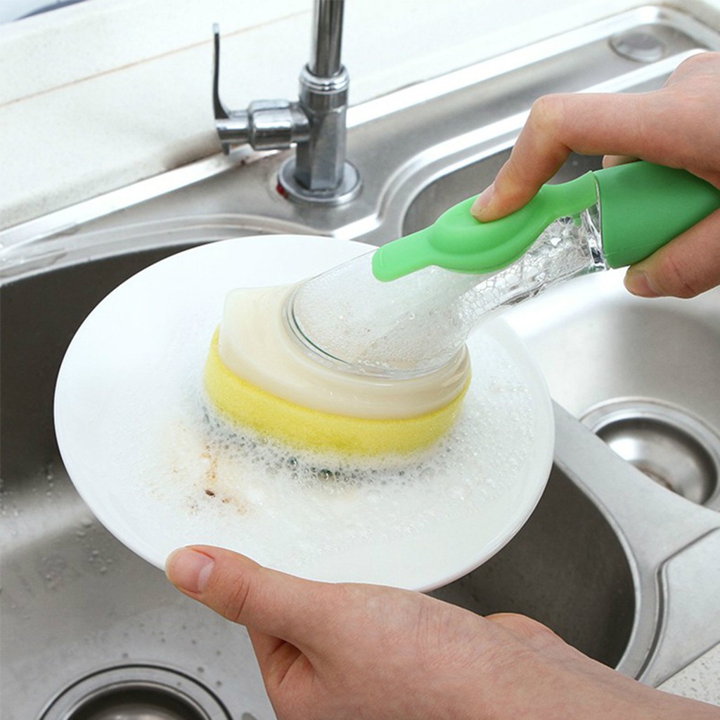 6/8/12pcs Dishwand Dish Cleaning Brush Replacement Head Kitchen Sink Sponge  Handle Brush Dish Scrubber Clean Tool For Dishwash