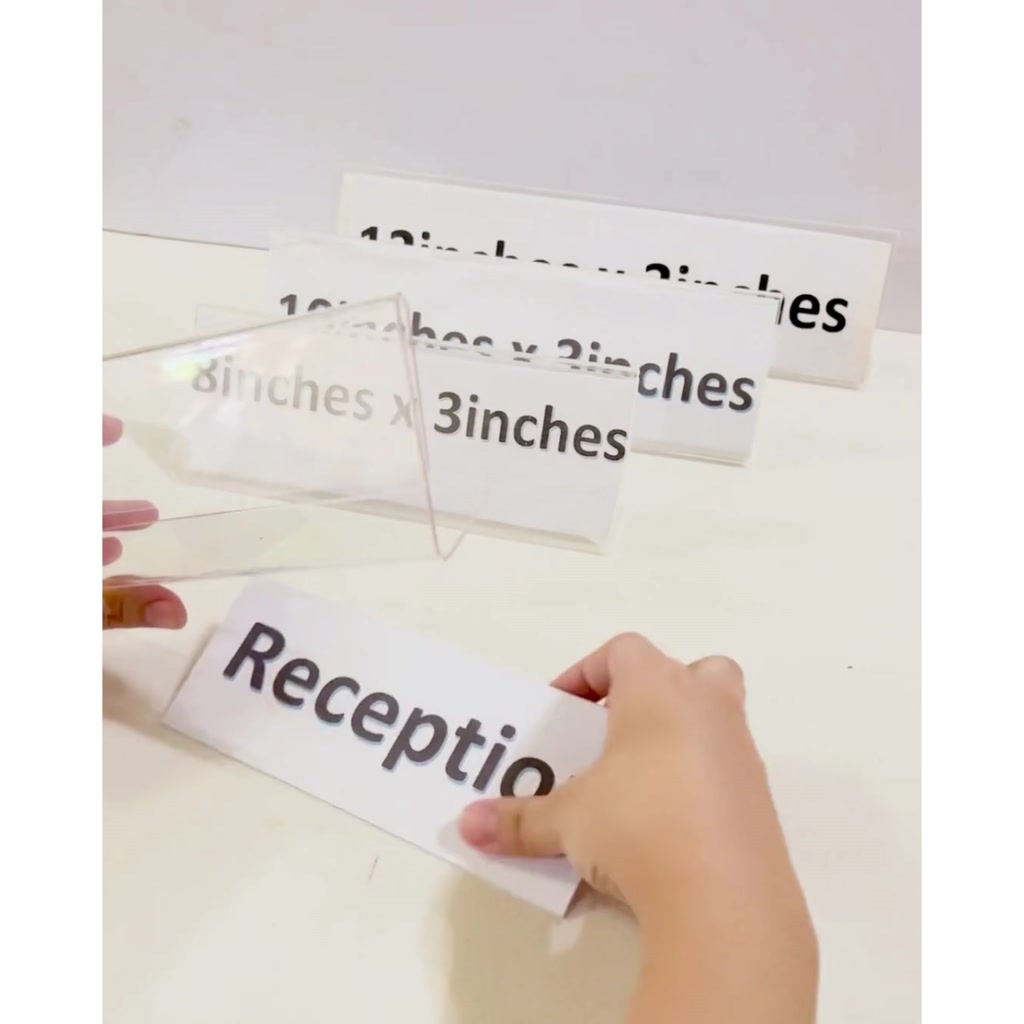 Clear Acrylic 12x3 Slant Style Table Sign Holder Landscape – One-Sided ...
