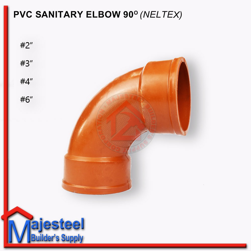 NELTEX PVC Sanitary Pipes Fittings Elbow 6inches 1⁄4'' (90