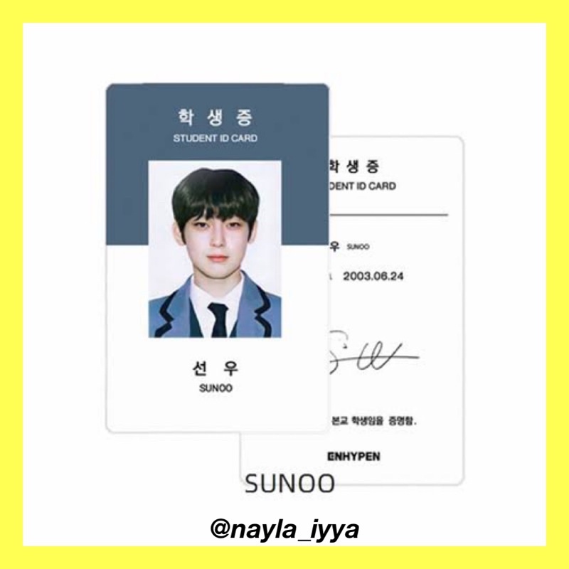 ID CARD SUNOO ENHYPEN SEASON GREETINGS | Shopee Philippines