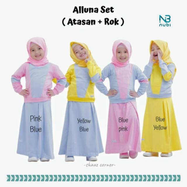Nubi SET Of ALLUNA Skirt 3-8th (NO Hijab) | Shopee Philippines