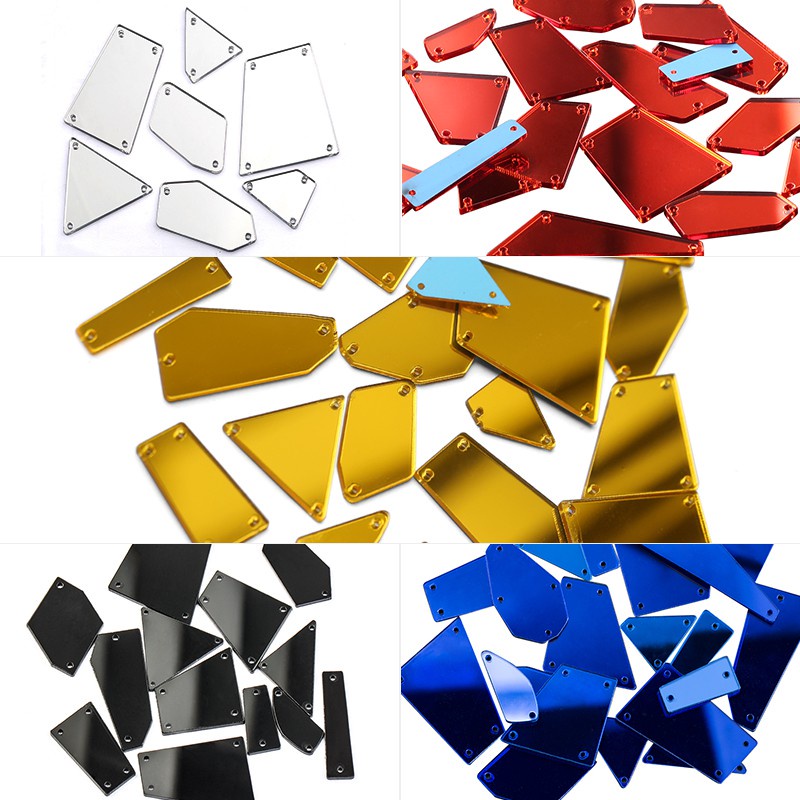 Acrylic Mirror Rhinestones For Needlework Sew On Rhinestones Irregular ...