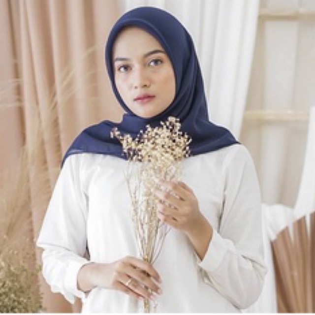 Bella SQUARE 4-sided HIJAB/Neat Edge Sewing/Rectangular HIJAB/Plain ...