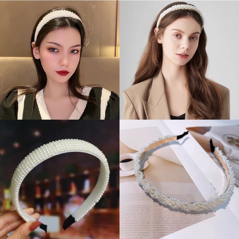 Korean Style Versatile Pearl Headband Shopee Philippines