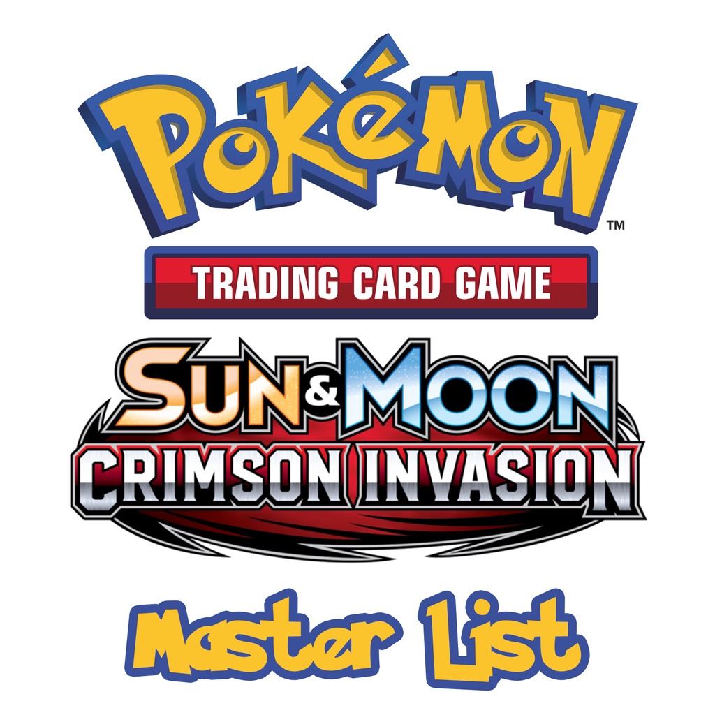 Pokemon TCG - Sun & Moon Crimson Invasion - Master List (Single Cards) |  Shopee Philippines