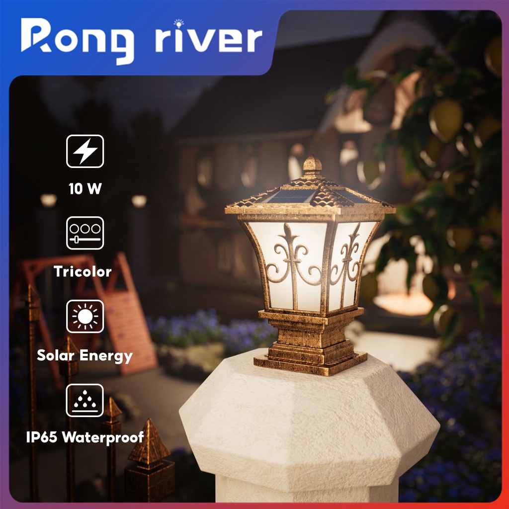 [Gift]Rong River 3 Colors 10W Solar Light Outdoor Waterproof Remote ...