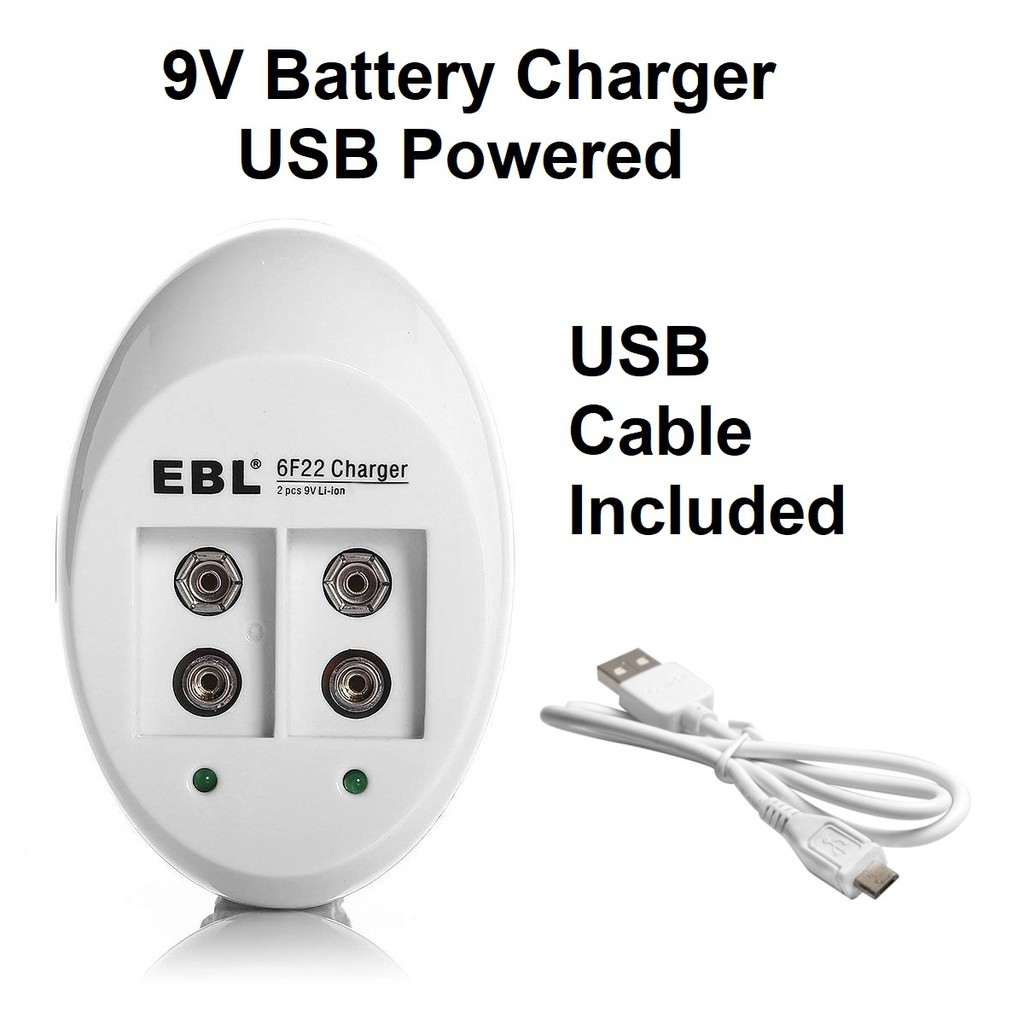 EBL 6F22 9V Battery Charger for 9 Volts Rechargeable Batteries Dual