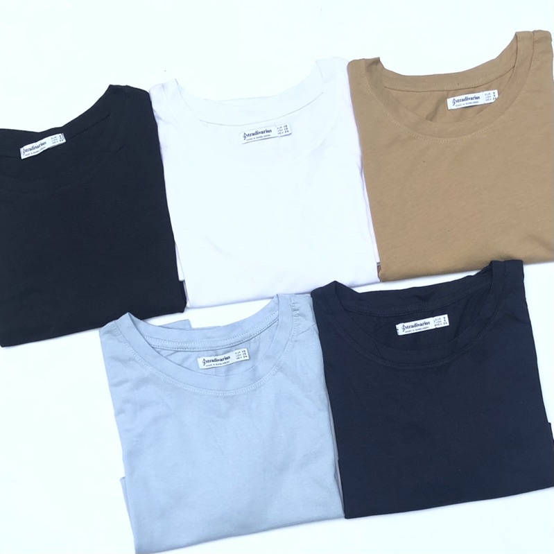 Stradivarius Cotton Plain Women’s Basic T-Shirt | Shopee Philippines