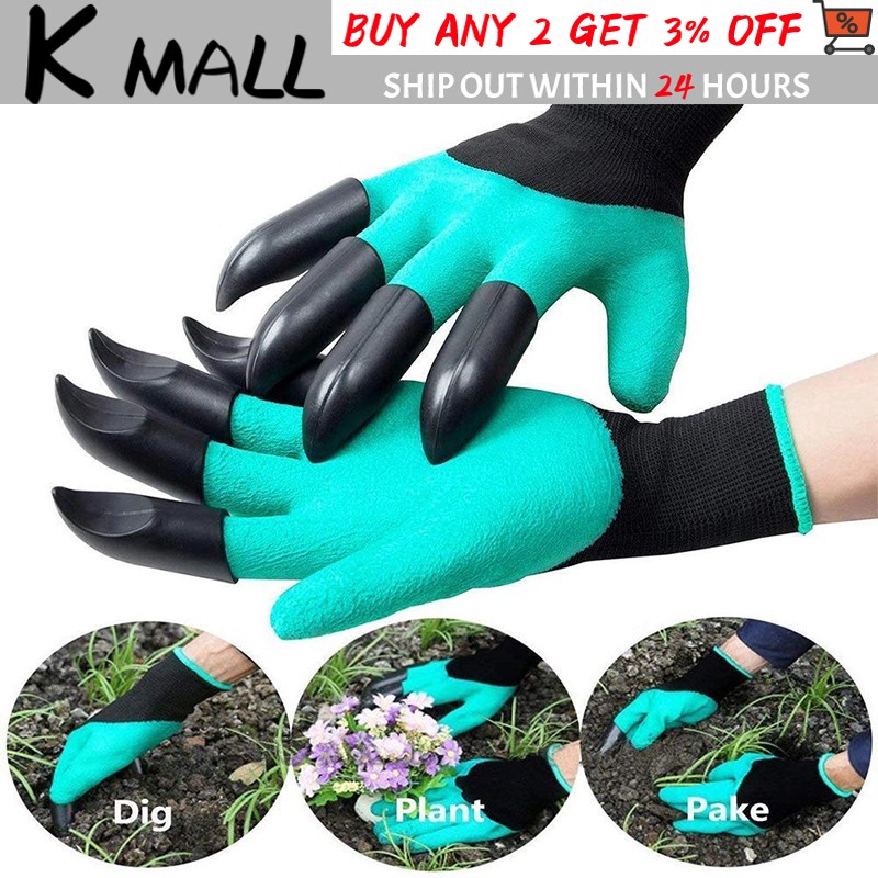 Garden Gloves With Right Hands Fingertips Claws Quick Easy To Dig And