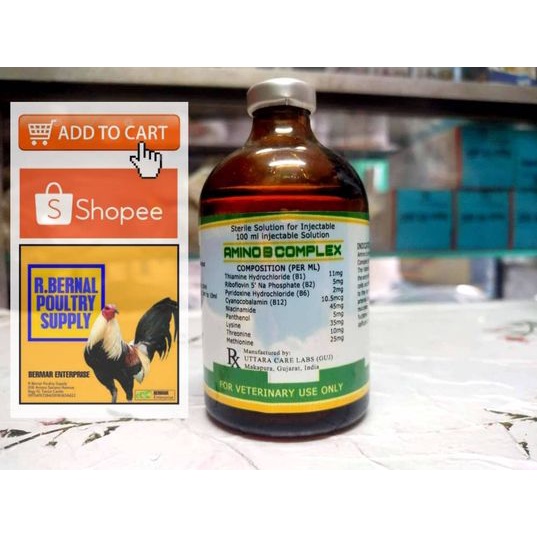 AMINO B COMPLEX 100ML By: R Bernal Poultry Supply | Shopee Philippines