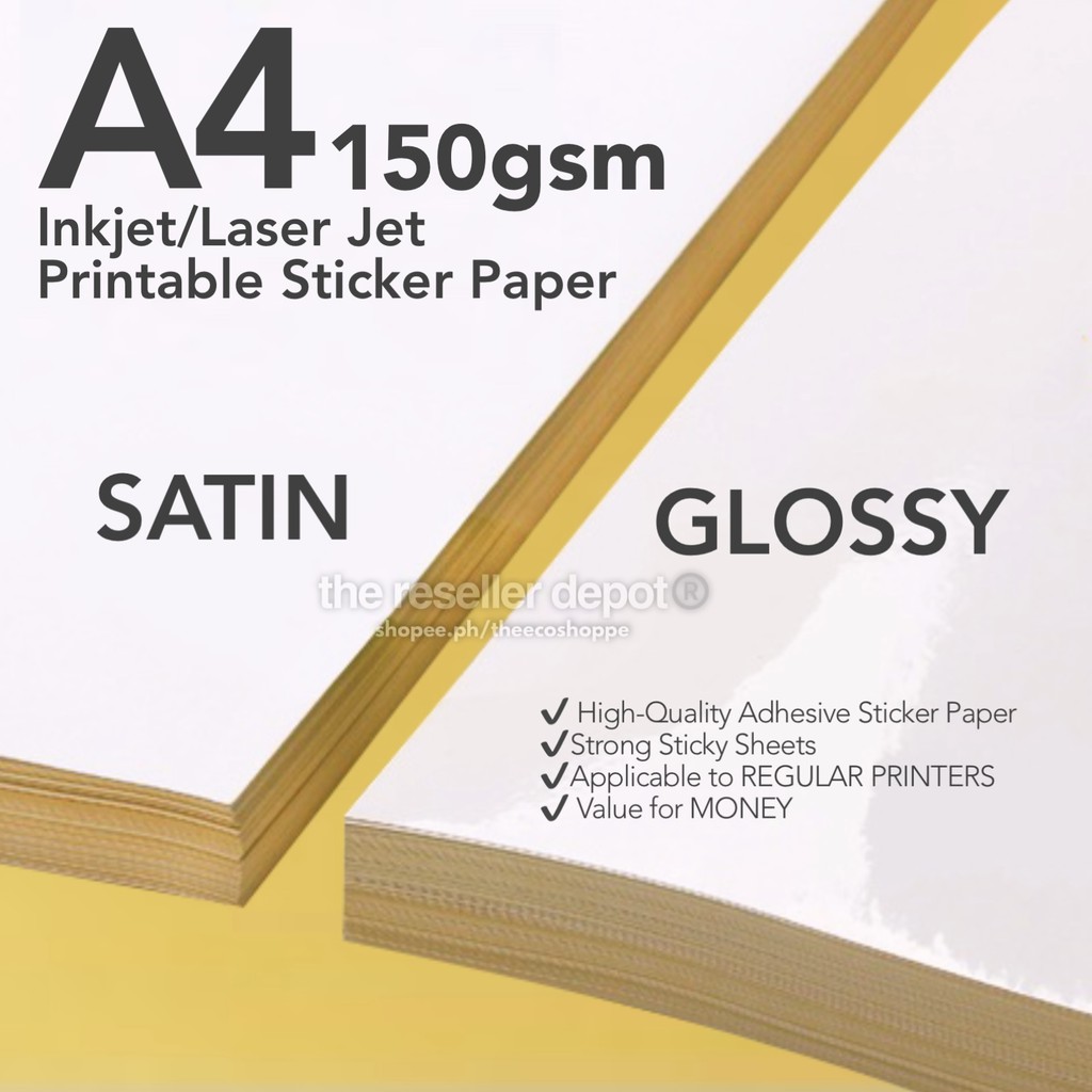 A4 Sticker Paper Printable Matte Glossy And Satin 150gsm Waybill 100pcs