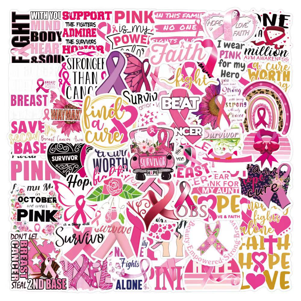 xs473-50pcs Red Ribbon Graffiti Waterproof Sticker | Shopee Philippines
