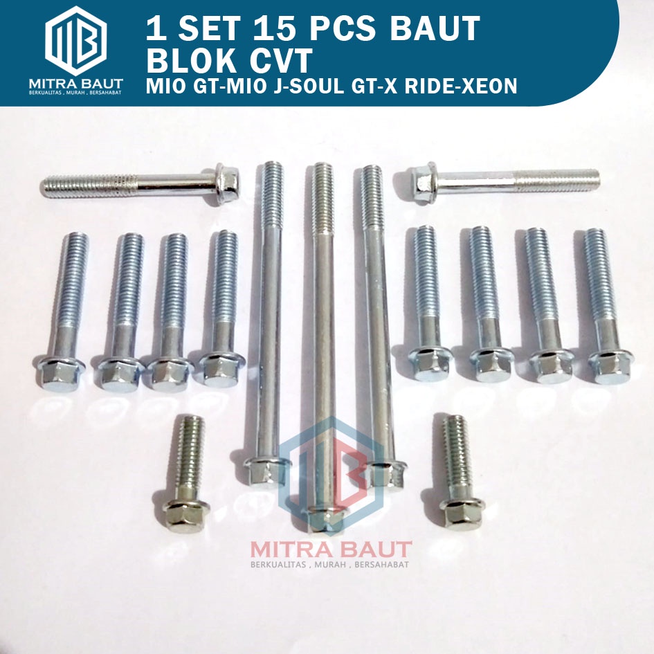 [ 1 Set of 15 Pcs Bolts ] Cvt Block Bolts Yamaha/Matic/Matic/Cvt Block ...